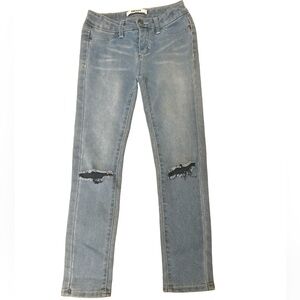 Dkny Girls Distressed Skinny Jeans With Adjustable Waist Band